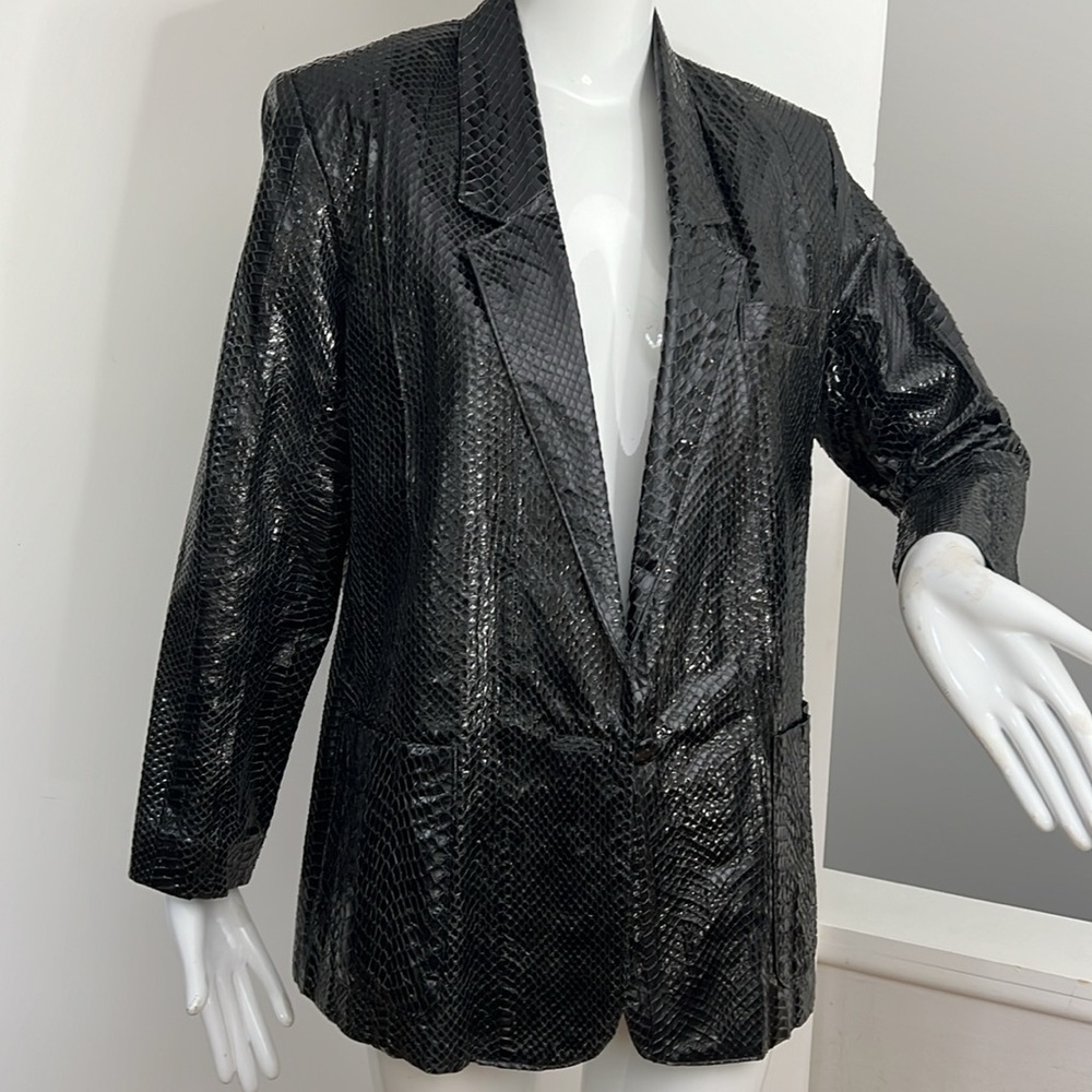 Python Snakeskin Sz 6-8 Custom Made Blazer Jacket… - image 4